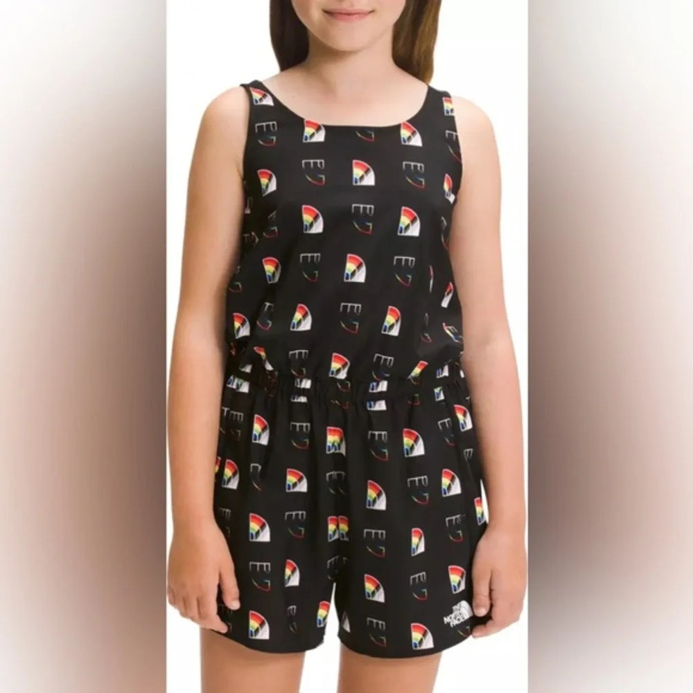NWT The North Face Girls Printed Amphibious Class V Romper Pride Print M (10/12)